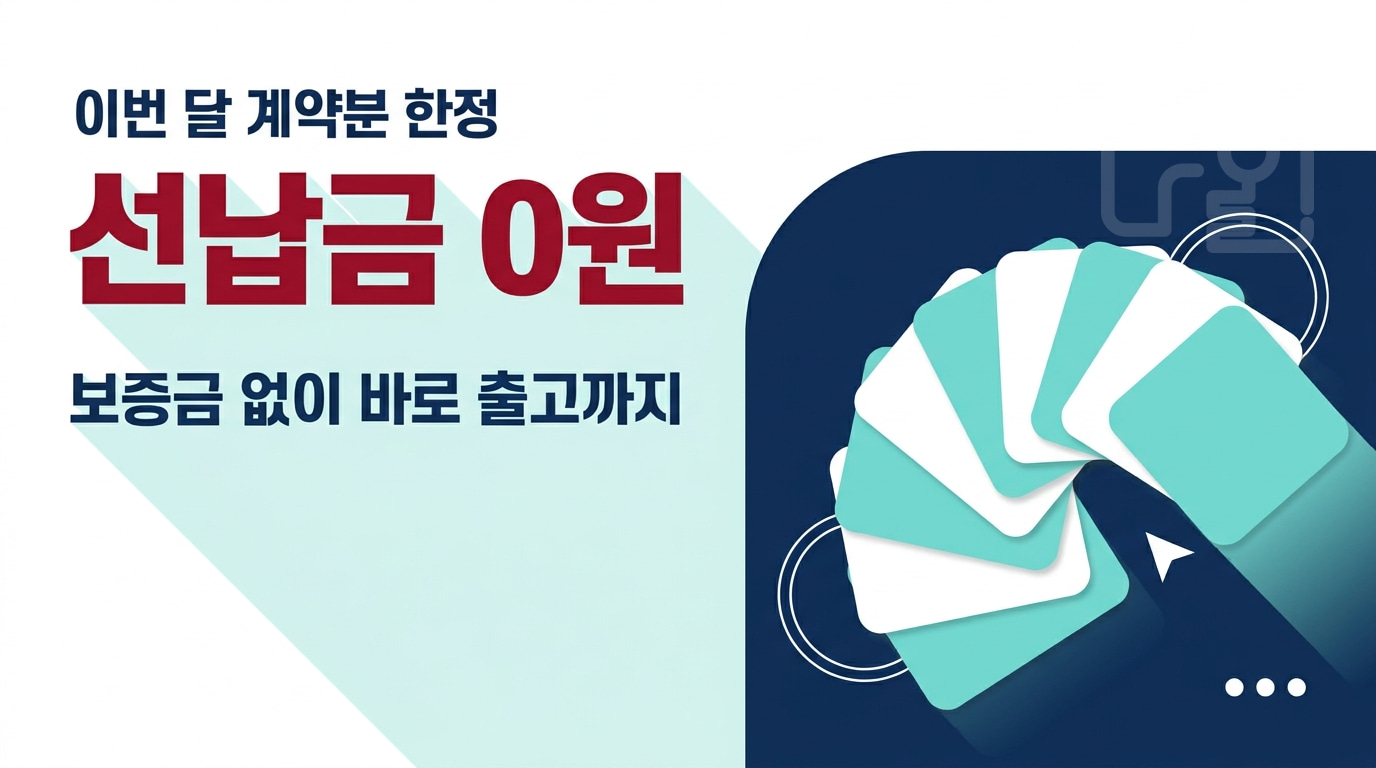 이번 달 계약분 한정 선납금 0원, 보증금 없이 바로 출고까지